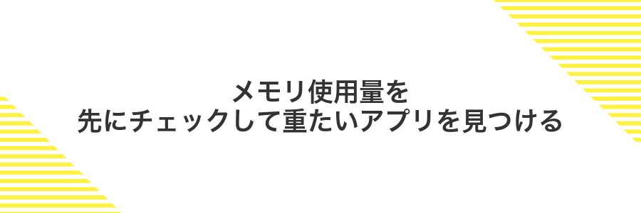 メモリ使用量を先にチェックして重たいアプリを見つける