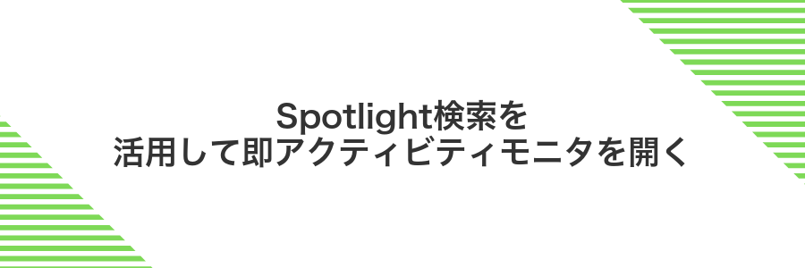 Spotlight検索を活用して即アクティビティモニタを開く