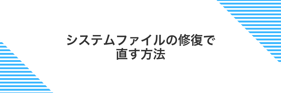 システムファイルの修復で直す方法