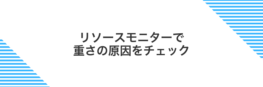 リソースモニターで重さの原因をチェック