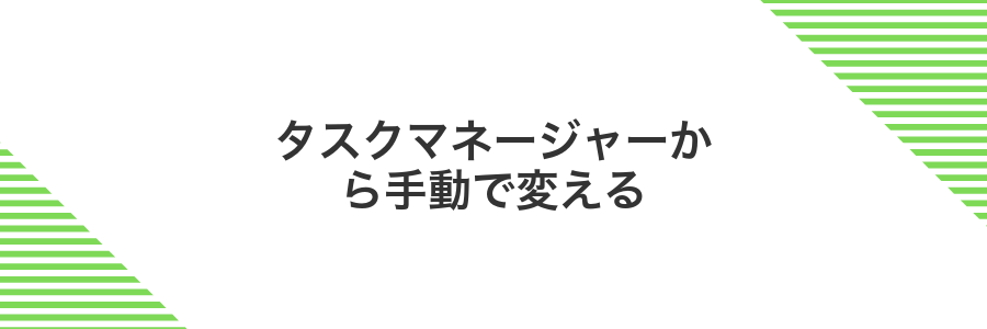 タスクマネージャーから手動で変える