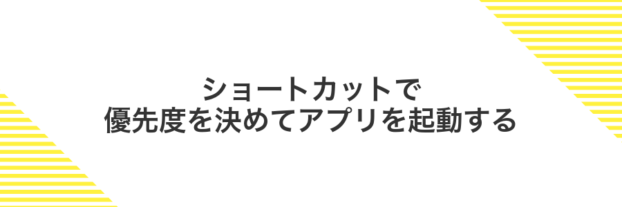 ショートカットで優先度を決めてアプリを起動する