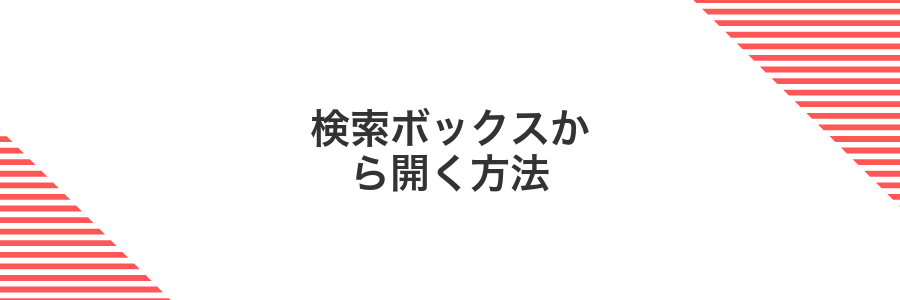 検索ボックスから開く方法