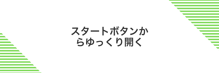 スタートボタンからゆっくり開く
