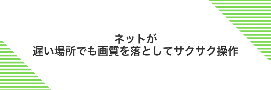 ネットが遅い場所でも画質を落としてサクサク操作