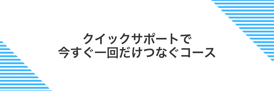 クイックサポートで今すぐ一回だけつなぐコース