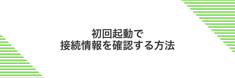 初回起動で接続情報を確認する方法