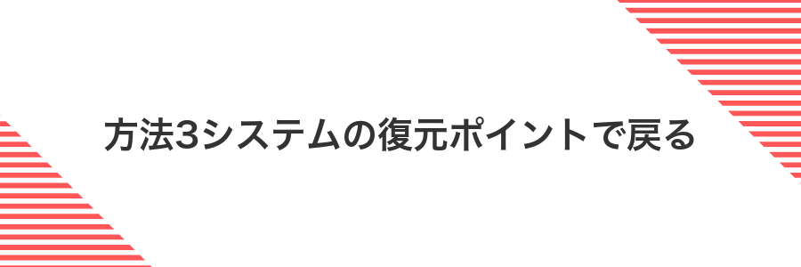 方法3システムの復元ポイントで戻る