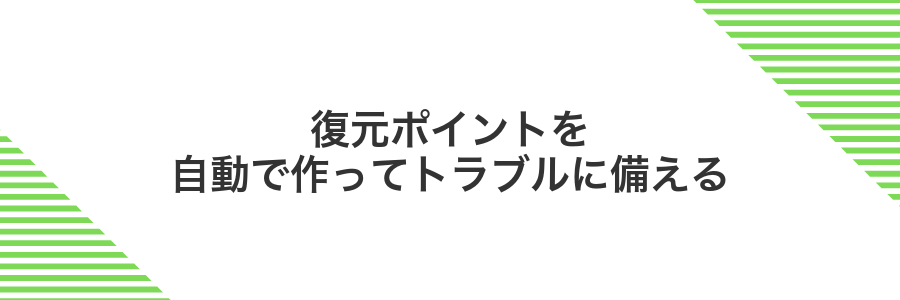 復元ポイントを自動で作ってトラブルに備える
