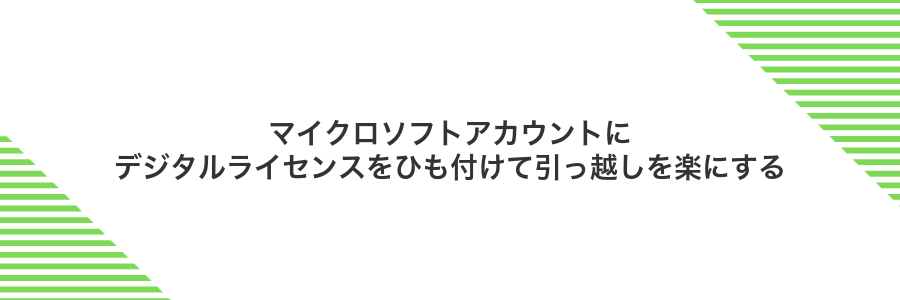 マイクロソフトアカウントにデジタルライセンスをひも付けて引っ越しを楽にする