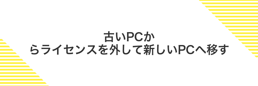 古いPCからライセンスを外して新しいPCへ移す