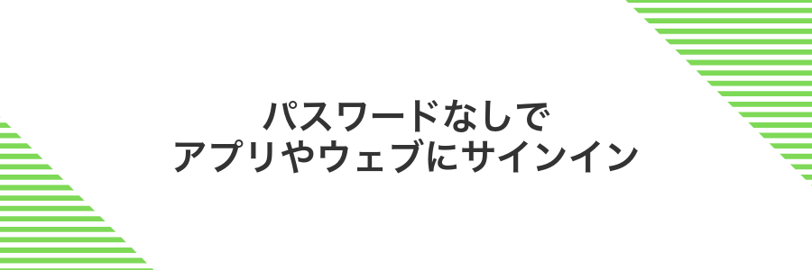 パスワードなしでアプリやウェブにサインイン