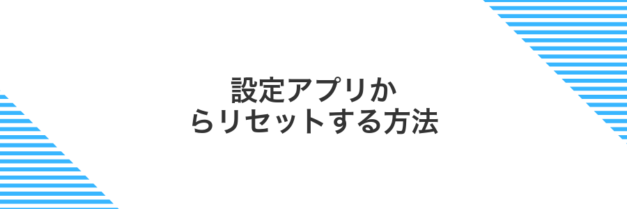 設定アプリからリセットする方法