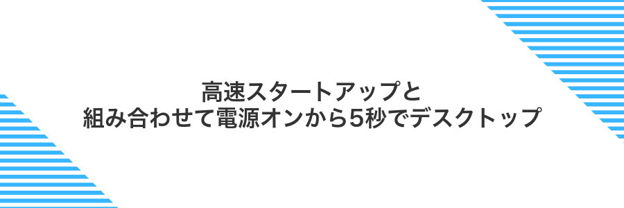 高速スタートアップと組み合わせて電源オンから5秒でデスクトップ