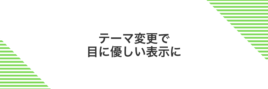 テーマ変更で目に優しい表示に