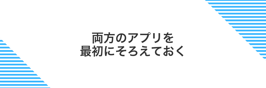 両方のアプリを最初にそろえておく