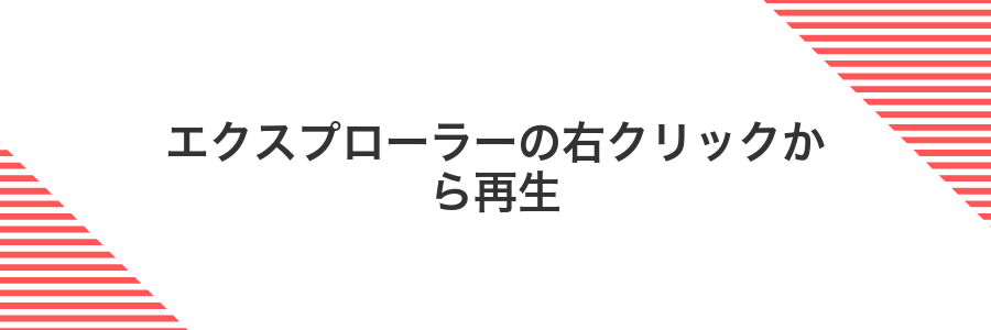 エクスプローラーの右クリックから再生
