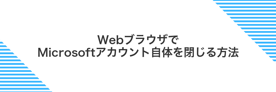 WebブラウザでMicrosoftアカウント自体を閉じる方法