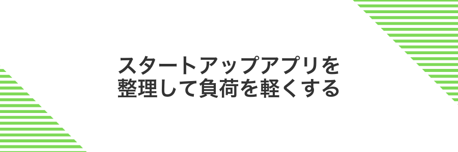 スタートアップアプリを整理して負荷を軽くする