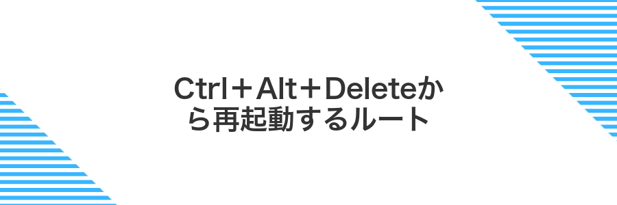 Ctrl+Alt+Deleteから再起動するルート