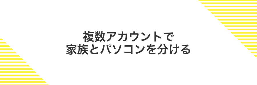 複数アカウントで家族とパソコンを分ける