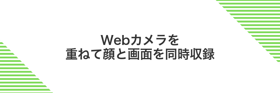 Webカメラを重ねて顔と画面を同時収録