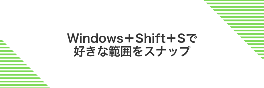 Windows+Shift+Sで好きな範囲をスナップ