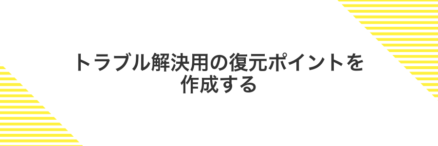 トラブル解決用の復元ポイントを作成する