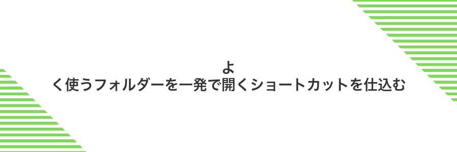 よく使うフォルダーを一発で開くショートカットを仕込む