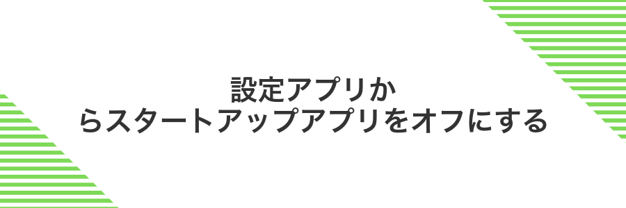 設定アプリからスタートアップアプリをオフにする