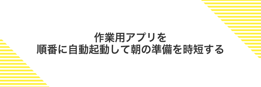 作業用アプリを順番に自動起動して朝の準備を時短する