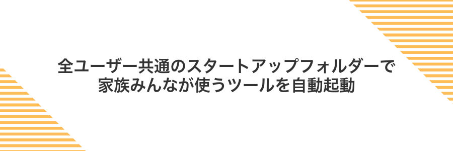 全ユーザー共通のスタートアップフォルダーで家族みんなが使うツールを自動起動