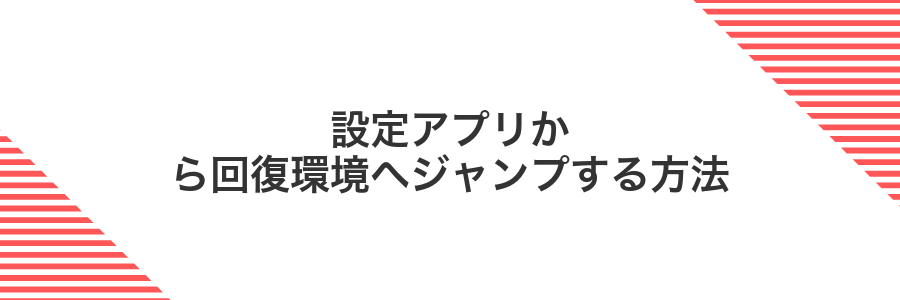 設定アプリから回復環境へジャンプする方法