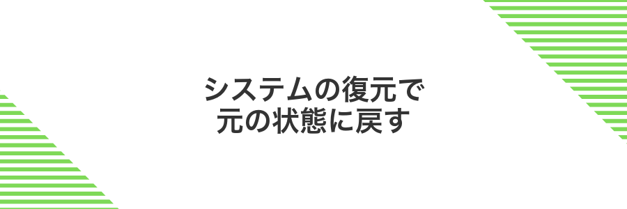 システムの復元で元の状態に戻す