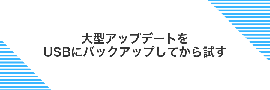 大型アップデートをUSBにバックアップしてから試す