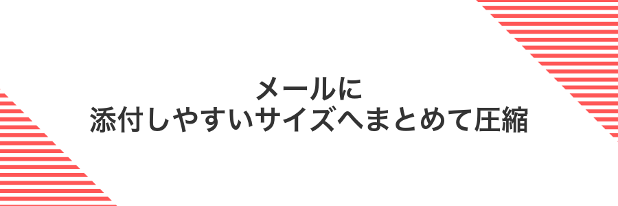 メールに添付しやすいサイズへまとめて圧縮