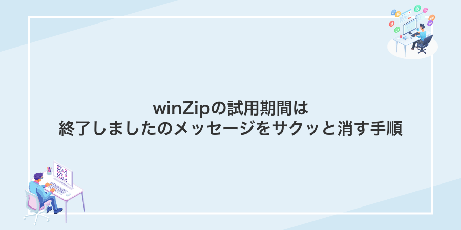 winZipの試用期間は終了しましたのメッセージをサクッと消す手順
