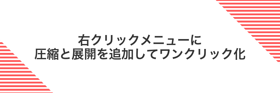 右クリックメニューに圧縮と展開を追加してワンクリック化