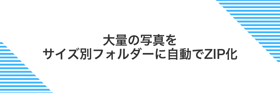 大量の写真をサイズ別フォルダーに自動でZIP化
