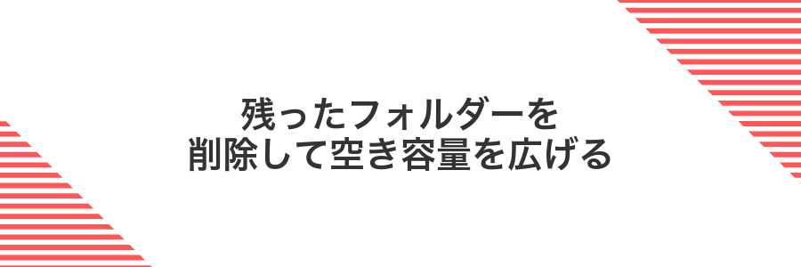 残ったフォルダーを削除して空き容量を広げる