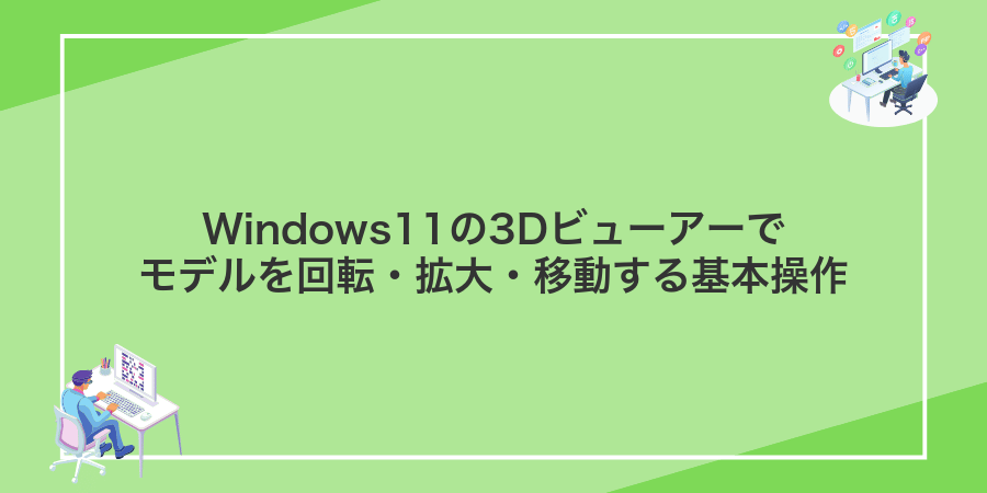 Windows11の3Dビューアーでモデルを回転・拡大・移動する基本操作