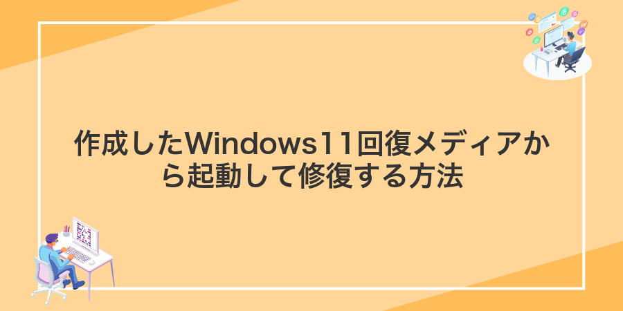 作成したWindows11回復メディアから起動して修復する方法