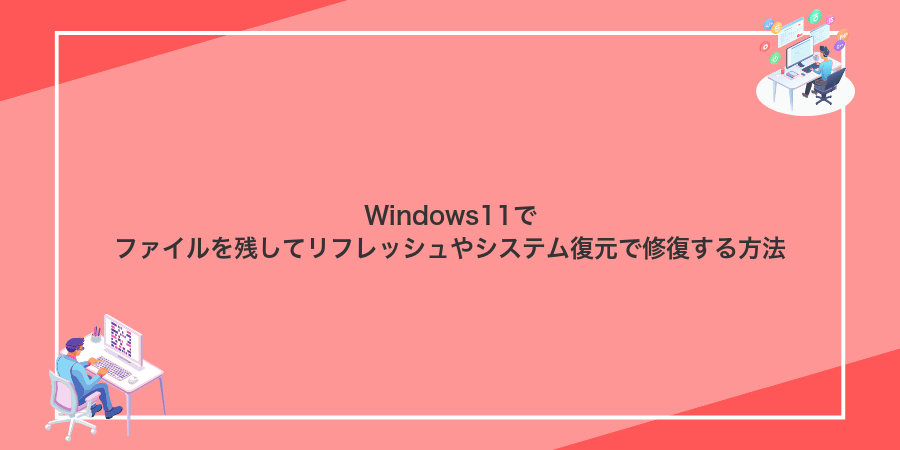Windows11でファイルを残してリフレッシュやシステム復元で修復する方法
