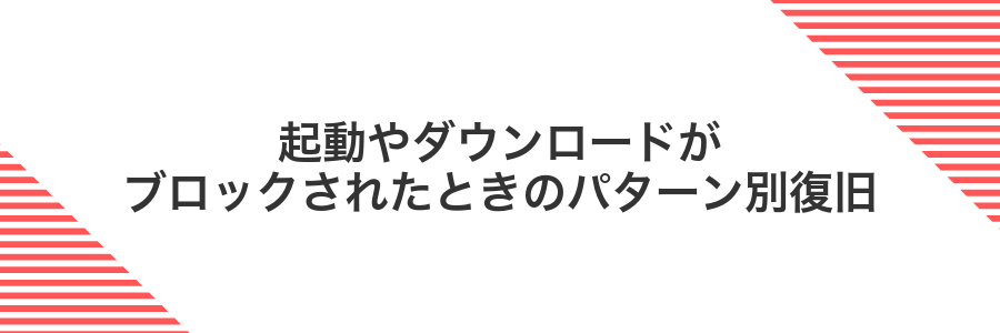起動やダウンロードがブロックされたときのパターン別復旧