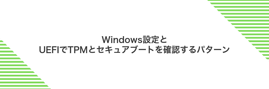 Windows設定とUEFIでTPMとセキュアブートを確認するパターン