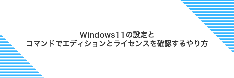 Windows11の設定とコマンドでエディションとライセンスを確認するやり方