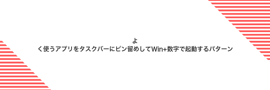 よく使うアプリをタスクバーにピン留めしてWin+数字で起動するパターン