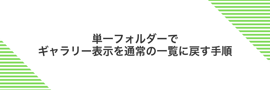 単一フォルダーでギャラリー表示を通常の一覧に戻す手順