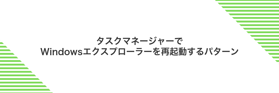 タスクマネージャーでWindowsエクスプローラーを再起動するパターン