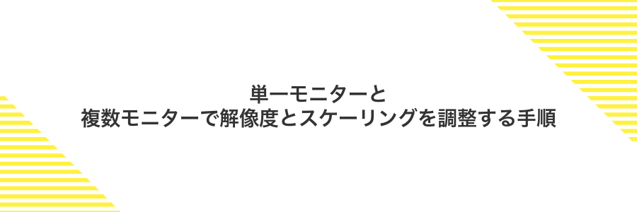 単一モニターと複数モニターで解像度とスケーリングを調整する手順